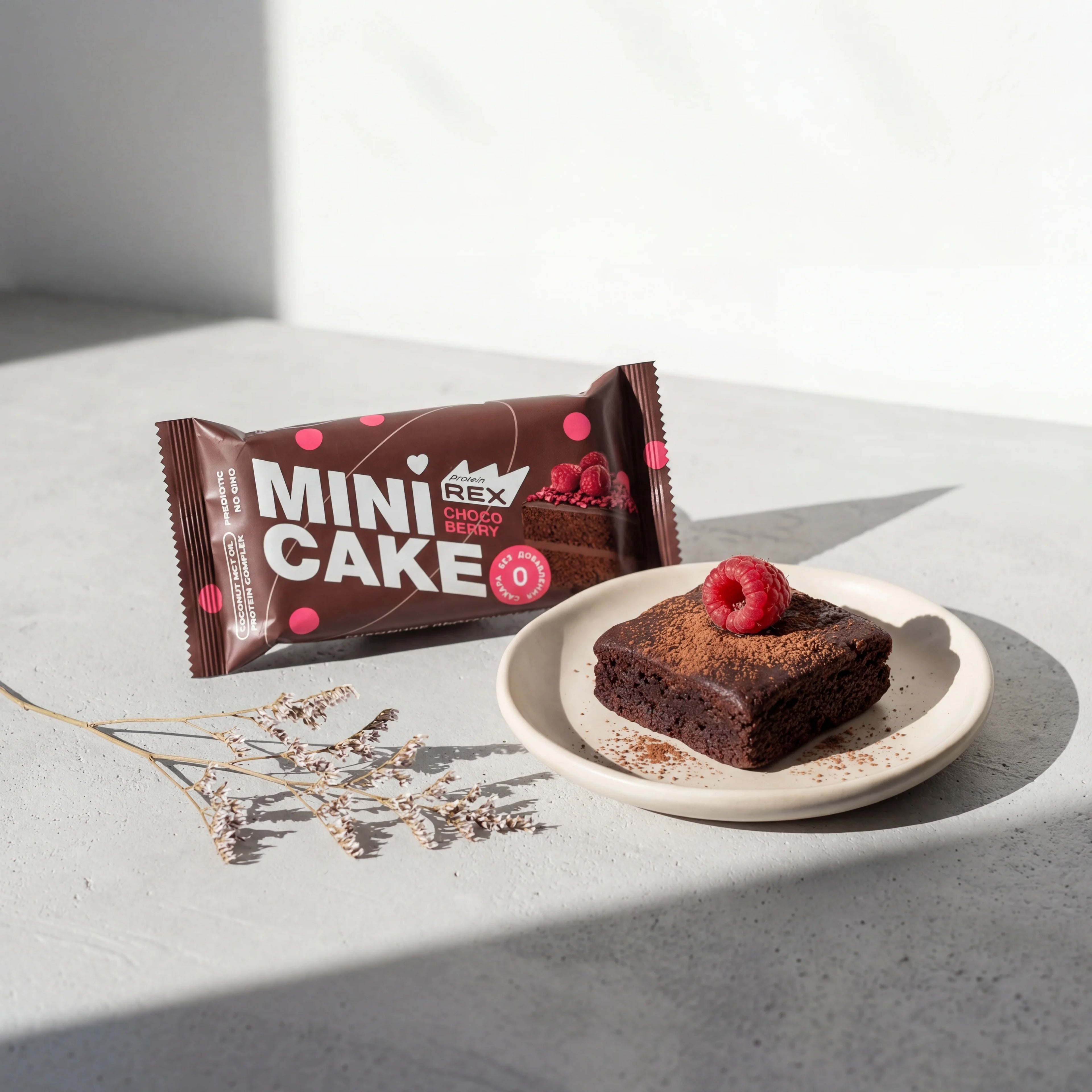 Collagen Protein Brownie — Dark Chocolate & Raspberry (Sugar-Free)