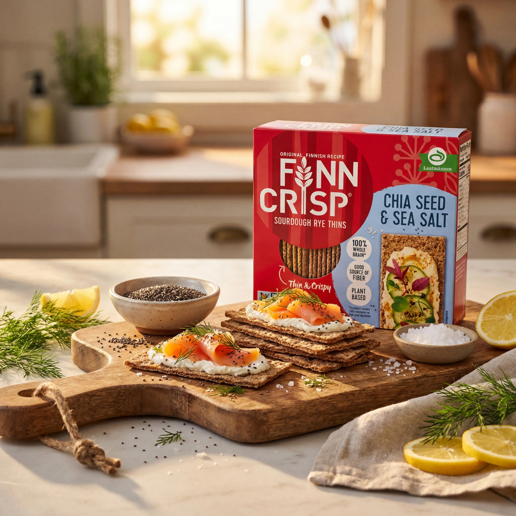 Sourdough Rye Crisps with Chia & Sea Salt (Finn Crisp, Finland)