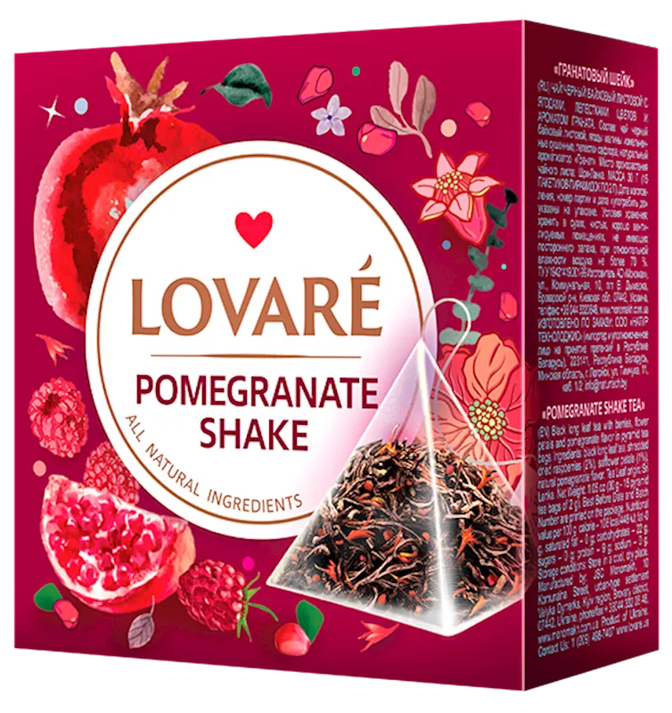 Pomegranate Shake Pyramid Tea (Lovare, Ukraine)
