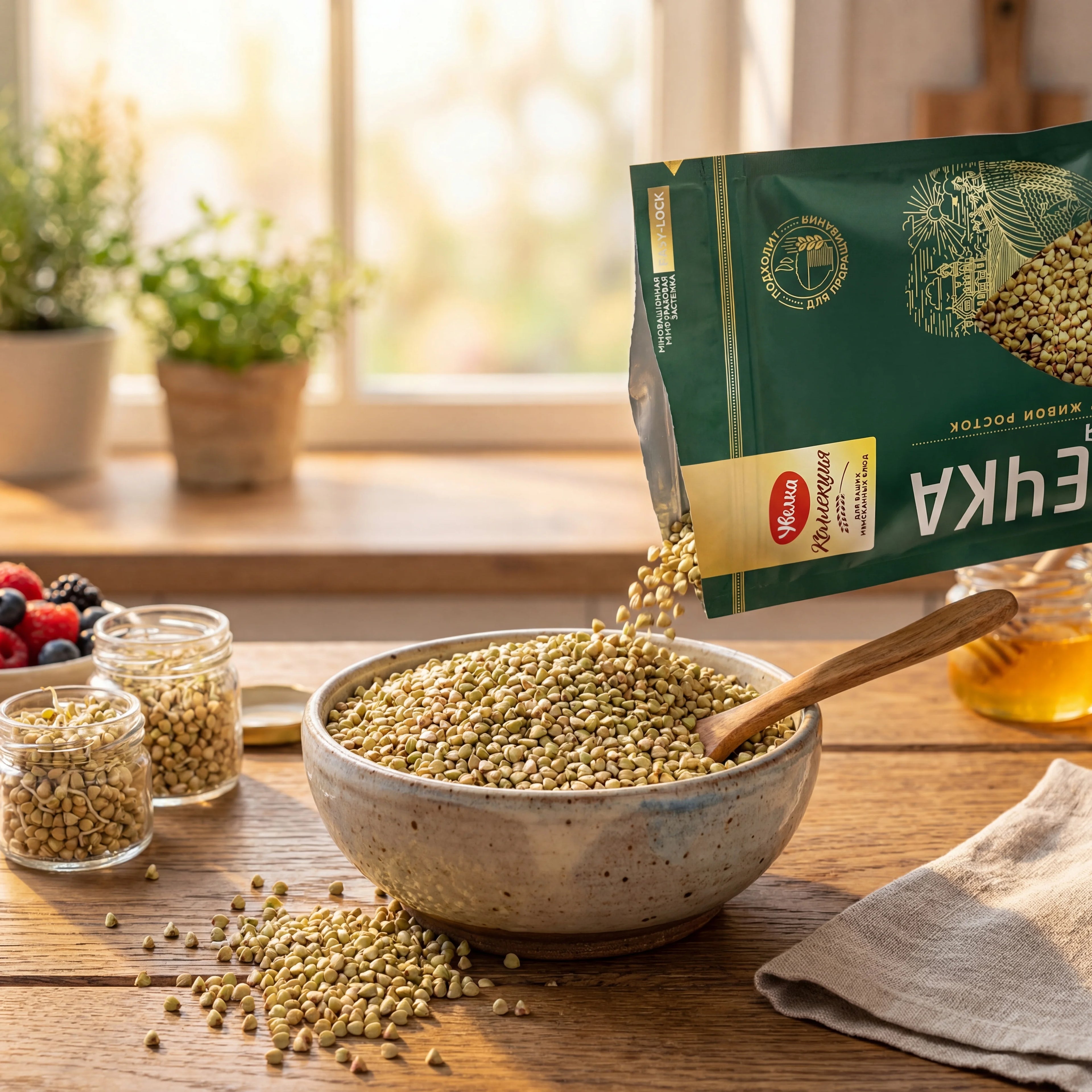 Raw Green Buckwheat Groats (Unroasted — Max Nutrients)